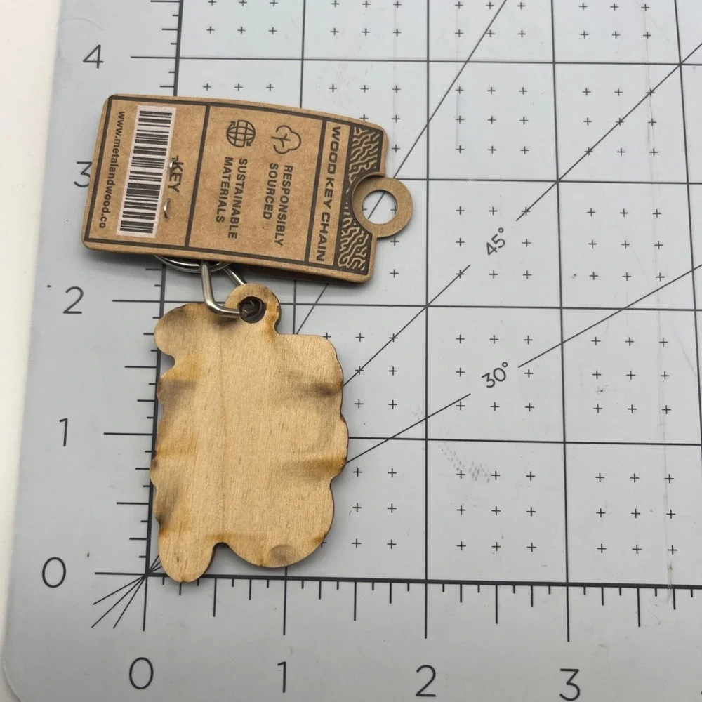 Metal and Wood Co Key Chain Travel USA State Flag Land of‎ the Free 1776